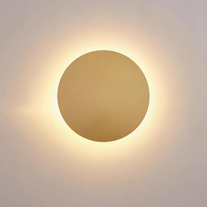 Gold Modern Wall Sconce OTTOSON Round Disc Sconces Wall Lighting Metal Circular Stairwell Lighting 3000K Warm LED Wall Lights for Living Room Bedroom Stairway - 10"