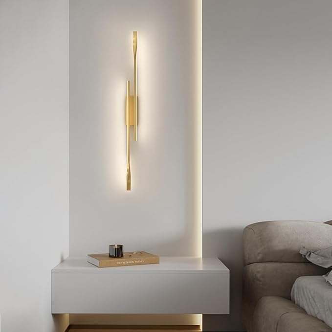 Modern Corner LED Wall Lamp Minimalist Indoor Light Long Strip Linear Light Hardwired Hallway Wall Sconce Dimmable Lighting Fixture for Bedroom Kitchen Island Bar Living Room Bathroom
