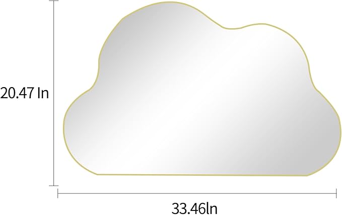 POZINO Gold Irregular Mirror, 33.5