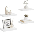 White Honeycomb MDF Metal Wall Shelf Set of 4, Modern Floating Shelves for Living Room Bedroom, Customizable Arrangement with Matte Finish and Robust Weight Capacity, Easy