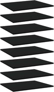 Set of 8 Floating Wall Shelves, 23.6-Inch Modern Black Engineered Wood Bookshelves for Living Room, Kitchen, Bedroom, and Home Office Wall Decor