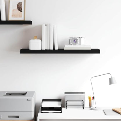 Black Honeycomb MDF Floating Wall Shelf with Metal Frame 31.5 x 9.3 x 1.5 Inches, Modern Display Shelf for Collectibles and Decorative Items, Space-Saving Mounted Storage
