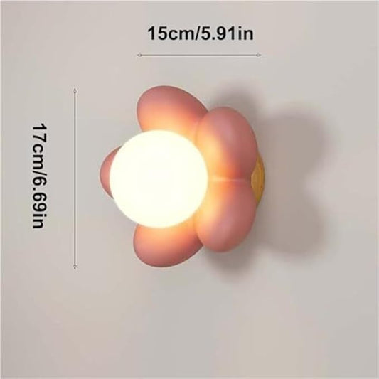 Modern Minimalist Wall Lamp Cream Flower Accent Light for Bedroom Living Room Study Room Dining Room Stairs Porch Hall Restaurant Wall Mounted Lamp Creative Simplicity Wall Sconce(Pink)