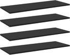 Set of 4 Wall Mounted Floating Shelves, 31.5 x 11.8 Inch Engineered Wood Display Shelf for Living Room, Kitchen, Bedroom, Black Matte Finish Storage Organizer