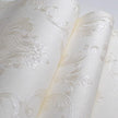 Cream White Damask Decorative Textured Floral Wallpaper Non-Woven Wall Paper Home Decoration,20.8 in X 393.00 in [ Not Peel and Stick ]