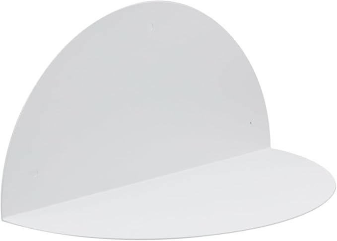 Floating Shelf,Metal White Half Round Hanging Display Floating Shelves,Wall Mounted Display Stand for Home Décor, Bathroom, Kitchen, Bedroom