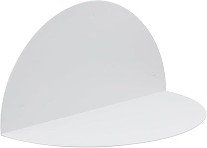 Floating Shelf,Metal White Half Round Hanging Display Floating Shelves,Wall Mounted Display Stand for Home Décor, Bathroom, Kitchen, Bedroom