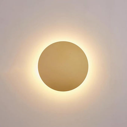 Gold Modern Wall Sconce Round Disc Sconces Wall Lighting Metal Circular Stairwell Lighting 3000K Warm LED Wall Lights for Living Room Bedroom Stairway - 8"