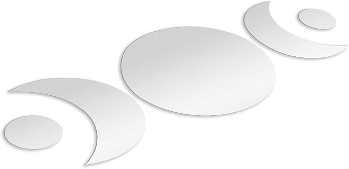 Americanflat Adhesive Mirror Tiles - Set of 5 Moon Phase Mirrors for Wall and Home Decor - Peel and Stick Mirrors - Modern Glass Mirror for Bathroom, Bedroom, Living Room