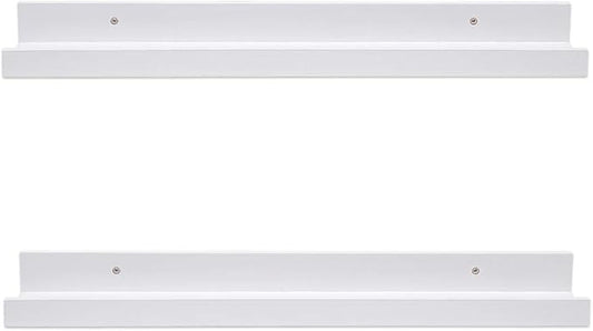 AZSKY 24 Inch Picture Ledge Shelf Floating Shelves Wall Mounted Set of 2 White