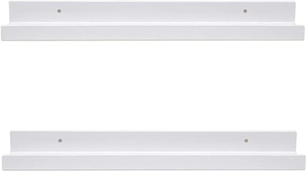 AZSKY 24 Inch Picture Ledge Shelf Floating Shelves Wall Mounted Set of 2 White