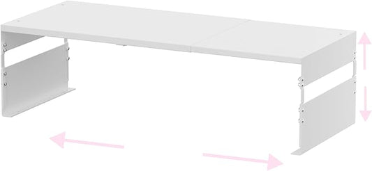 Adjustable Metal Bedside Shelf – Stackable Shelf for Bedroom, Living Room, Office, Space-Saving Storage Organizer, Easy Assembly，Sleek Matches Any Decor(1PACK/White)