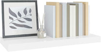 High Gloss White Honeycomb MDF Floating Wall Shelf with Metal Brackets, Modern Display for Books and Decor, Easy Installation Hardware Included, Compact Size for Small Spaces