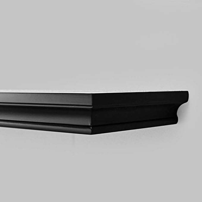 AHDECOR Floating Shelves Wall Mounted, Deeper Wall Storage Shelf for Home Décor, Super Sturdy, Easy to Install, Black, 36" Wide, 7.75"