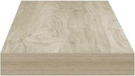 Set of 2 Oak Honeycomb MDF Floating Wall Shelves with Metal Brackets for Modern Home Decor and Space Saving Storage