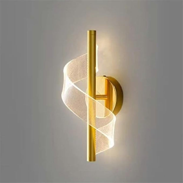 LITFAD 1 Light Minimalist Style Wall Light Fixtures Geometric Shape Metal Wall Mounted Lighting Three-Color Light LED Sconce Light for Bedroom Living Room Hotel, Gold B 110V-120V Third Gear
