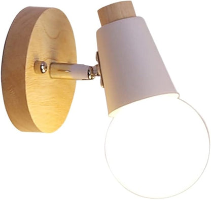 Operitacx Minimalist Solid Wood Wall Lamp Modern Decorative Lighting for Room Bedroom Bathroom Study and Hallway Space Saving Wall Light No Bulb Included