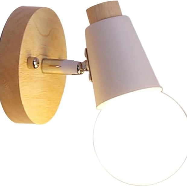 Operitacx Minimalist Solid Wood Wall Lamp Modern Decorative Lighting for Room Bedroom Bathroom Study and Hallway Space Saving Wall Light No Bulb Included