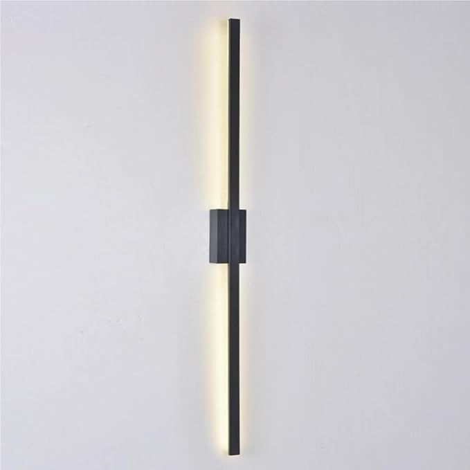 Black Linear Wall Sconce Minimalist Hardwired Indoor Wall Light Fixture for Hallway Living Room Bedroom Modern Decorative Lighting(Black,80cm)