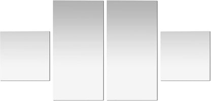 Americanflat Adhesive Mirror Tiles - Set of 4 - Frameless Rectangular and Square Mirrors for Wall or Home Decor - Peel and Stick Mirrors - Modern Glass Mirror for Bathroom, Bedroom, Living Room