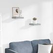 Concrete Grey Floating Wall Shelves Set of 2, Honeycomb MDF and Metal Modern Shelving with Invisible Mounting System for Living Room Office Decor
