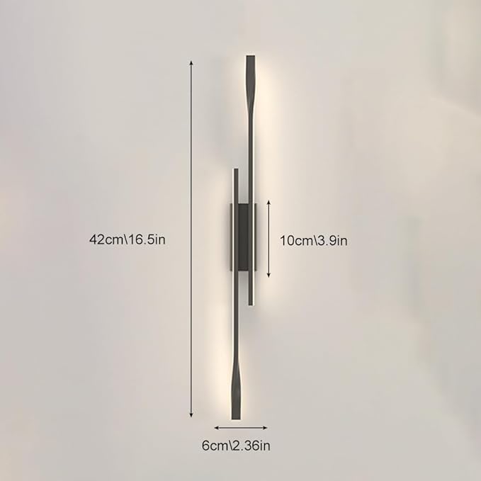 Modern Corner LED Wall Lamp Minimalist Indoor Light Long Strip Linear Light Hardwired Hallway Wall Sconce Dimmable Lighting Fixture for Bedroom Kitchen Island Bar Living Room Bathroom