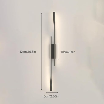 Modern Corner LED Wall Lamp Minimalist Indoor Light Long Strip Linear Light Hardwired Hallway Wall Sconce Dimmable Lighting Fixture for Bedroom Kitchen Island Bar Living Room Bathroom