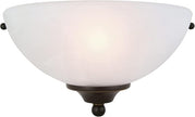 Design House Millbridge Wall Light Sconce, Dimmable, Steel Construction, Alabaster Glass, ETL-Certified, For Hallways/Bedrooms/Bathrooms, Oil-Rubbed Bronze, 5.0 in. L x 10.5 in. W x 6.0 in. H, 514554