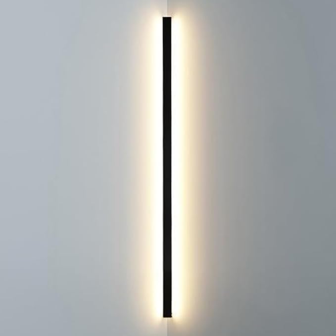 Black Linear Wall Sconce Lighting, Modern LED Wall Light Fixture, Minimalist Long Strip Wall Lamp, Interior Decoration Wall Mounted Lamp for Bedroom Bedside Living Room Corridor Stairs