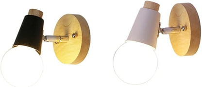 Minimalist Black Light Wall Light Fixture E27 Socket Wall Sconce Loft Lighting for Headboard Bathroom Decor