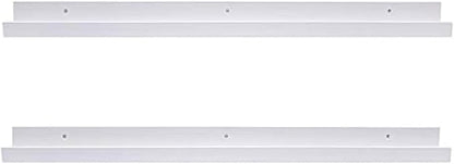 AZSKY 36 Inch Picture Ledge Shelf Floating Shelves Wall Mounted Set of 2 White