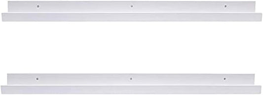 AZSKY 36 Inch Picture Ledge Shelf Floating Shelves Wall Mounted Set of 2 White