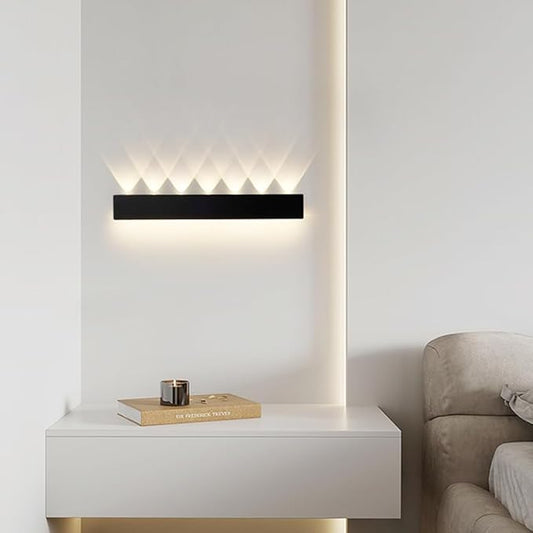 LED Wall Light, Ultra-Thin Black Metal Sconce with Mini Spotlight, Up and Down Lighting for Bedroom, Living Room, and Hallway - 3000K Warm White(40CM)