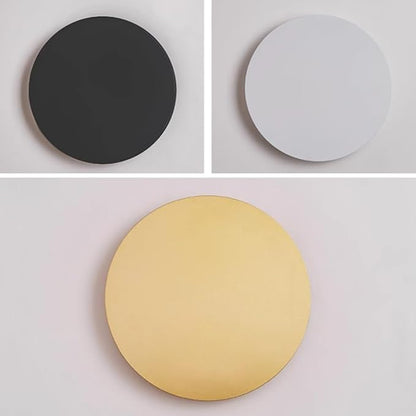 White Modern Wall Sconce Round Disc Sconces Wall Lighting Metal Circular Stairwell Lighting 3000K Warm LED Wall Lights for Living Room Bedroom Stairway - 20"