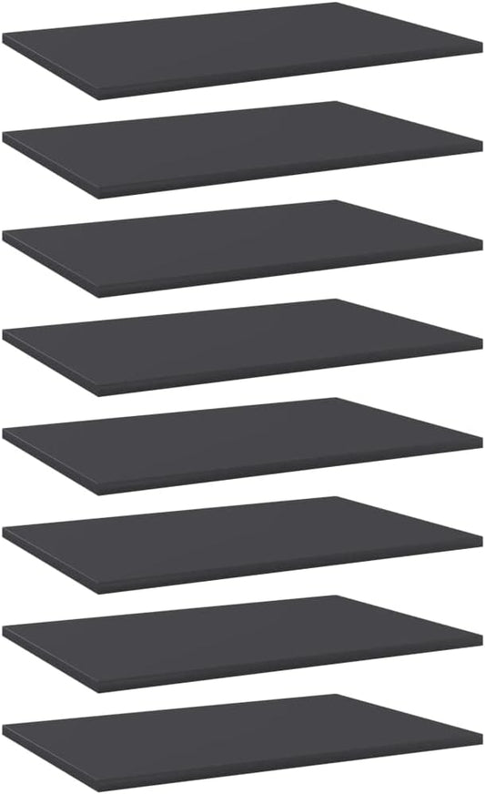 Set of 8 Wall Mounted Floating Shelves, 23.6x15.7 Inch Engineered Wood Storage Boards for Living Room, Bedroom Decor, Minimalist Matte Grey Shelf Organizer
