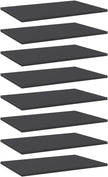 Set of 8 Wall Mounted Floating Shelves, 23.6x15.7 Inch Engineered Wood Storage Boards for Living Room, Bedroom Decor, Minimalist Matte Grey Shelf Organizer