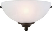 Design House Millbridge Wall Light Sconce, Dimmable, Steel Construction, Alabaster Glass, ETL-Certified, For Hallways/Bedrooms/Bathrooms, Oil-Rubbed Bronze, 5.0 in. L x 10.5 in. W x 6.0 in. H, 514554