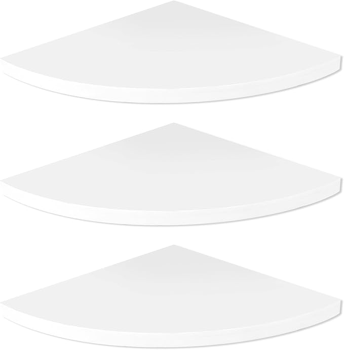 3Pcs Corner Mounting Shelf 20cm Wall Mounted Space Saving Wall Corner Shelf Easy to Install Corner Floating Shelves Minimalist Corner Wall Shelf for Bedroom Living Room Bathroom ZHAZHAMO