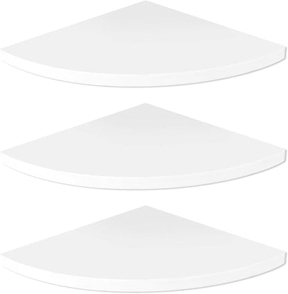3Pcs Corner Mounting Shelf 20cm Wall Mounted Space Saving Wall Corner Shelf Easy to Install Corner Floating Shelves Minimalist Corner Wall Shelf for Bedroom Living Room Bathroom ZHAZHAMO