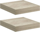 Set of 2 Oak Honeycomb MDF Floating Wall Shelves with Metal Frame, Minimalist Modern Style for Living Room Bedroom Office, Invisible Mounting, Durable Storage for Books Decor
