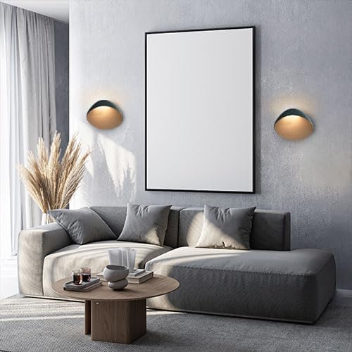 ANCIENTPWR Black Wall Sconce, Modern LED Wall Lamp – 3000K Warm White Hardwired Wall Light, Matte Finish Artistic Sconce for Living Room, Bedroom, Hallway, Corridor (2 Pack)