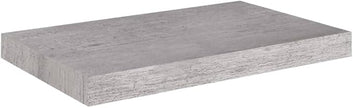 Concrete Grey Floating Wall Shelf Honeycomb MDF Metal Modern Storage 19.7x9.1x1.5 in with Invisible Mounting System for Living Room Office Display