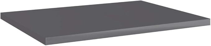 Set of 8 Wall Mounted Floating Shelves, 15.7 inch High Gloss Grey Engineered Wood Storage Display Ledge for Modern Living Room, Bedroom, Study, and Office Organization