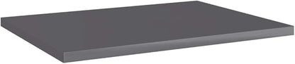 Set of 8 Wall Mounted Floating Shelves, 15.7 inch High Gloss Grey Engineered Wood Storage Display Ledge for Modern Living Room, Bedroom, Study, and Office Organization