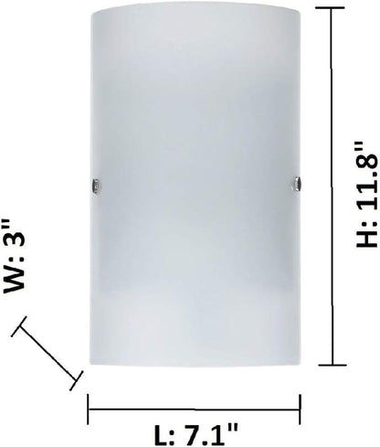 EGLO Troy 1-Light Wall Sconce Bathroom Modern Dimmable LED Mirror Vanity Light Fixture, Milk Clear