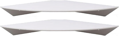 Yosoo Health Gear Acrylic Wall Mount Floating Corner Shelves 2pcs Quarter Round Shower Shelf, Sturdy Wall Storage Display Organizer for Bathroom Kitchen Bedroom Living Room 1.2 x 8.3 x 8.3in (White)