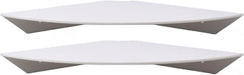 Yosoo Health Gear Acrylic Wall Mount Floating Corner Shelves 2pcs Quarter Round Shower Shelf, Sturdy Wall Storage Display Organizer for Bathroom Kitchen Bedroom Living Room 1.2 x 8.3 x 8.3in (White)
