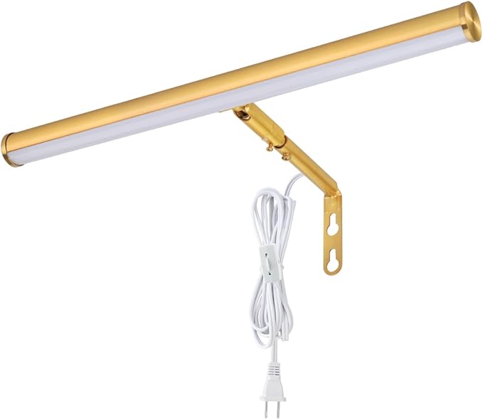 LED Picture Lights for Paintings Plug in, Adjustable Art Light Gallery Wall Light for Display Art Work, 14 Inch 4W 3000K Warm White, Gold Finish CRI90+, ETL Listed