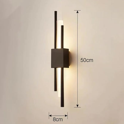 LED Linear Wall Sconce Lighting Modern Wall Lamp Indoor Wall Wash Light 10W 3 Color Mode Wall Mounted Lamps Hardwired Vanity Sconces for Living Room Bedroom Hallway (Color : Svart, Size : L