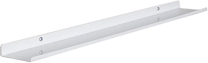 Floating Ledge, Photo Shelf, Art Ledge - Very Durable and Made in The USA (White, 24")